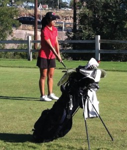 Lizeth Escobedo on the course at the UIW Fall Invitational.