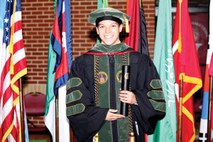 Christopher Vasquez at spring commencement.