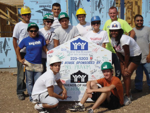 Vasquez pictured with the UIW Pre-Pharmacy Association during a Habitat for Humanity event in 2008.