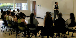 Lee at Dominican University in  San Rafeal, Calif. He spoke to the women’s basketball program about “making a season special.” 