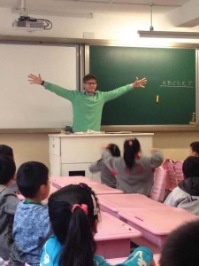 Danz teaches English to students in China.