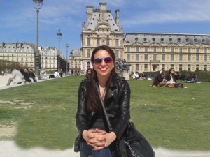 Ingle poses in front of the Tuileries Garden in Paris.