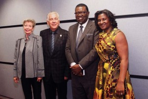 (Pictured L-R) Mickey and Dr. Louis Agnese, Jr. share a photo with President of the Republic of Namibia Dr. Hage Geingob and his wife Monica Kalondo. 