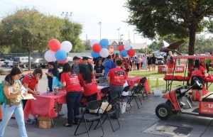 The UIW community lines up to participate in National Night Out. 