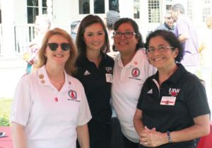 Jinks (left) joins fellow employees at the kickoff event. 