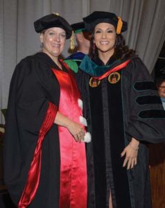 Goulet with a PT graduate in 2015. 