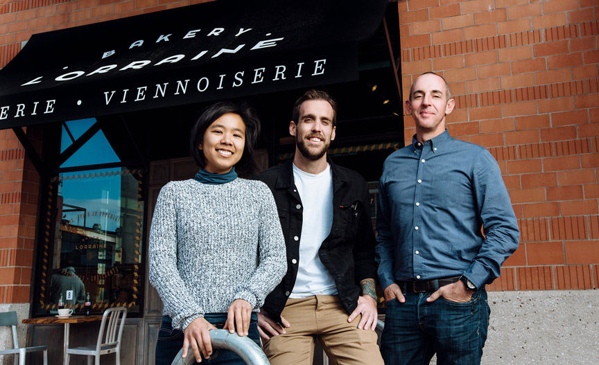 Charlie Biedenharn, center, and his business partners. Photos by Josh Huskin.