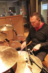 Air Force musicians play in UIW's state-of-the-art recording studio. 