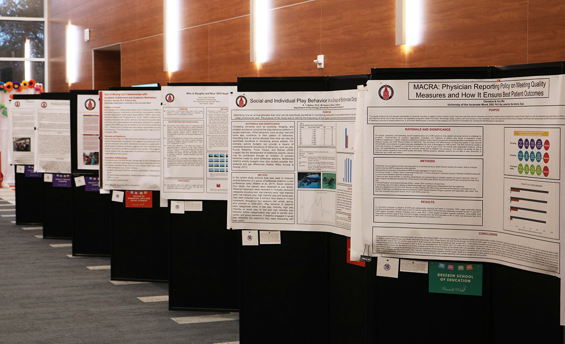 Scores of research posters dotted the Student Engagement Center's mezzanine and ballroom.