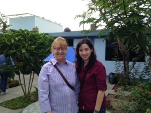 Dr. Senne-Duff and a student in Chimbote, Peru.