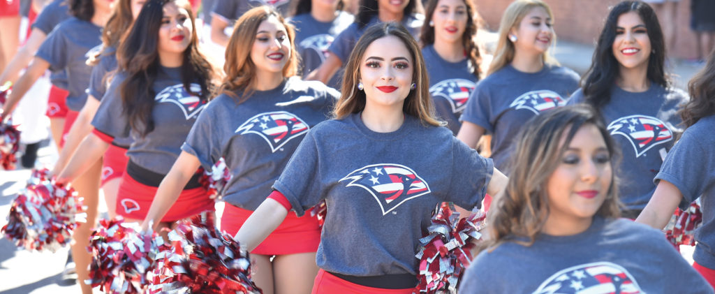 UIW Spirit gets the crowd ready to cheer on their team.